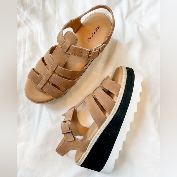 Free People Shoes - NWT Free People Mykonos Platform Wedge Fisherman Sandals Sz 8,5
